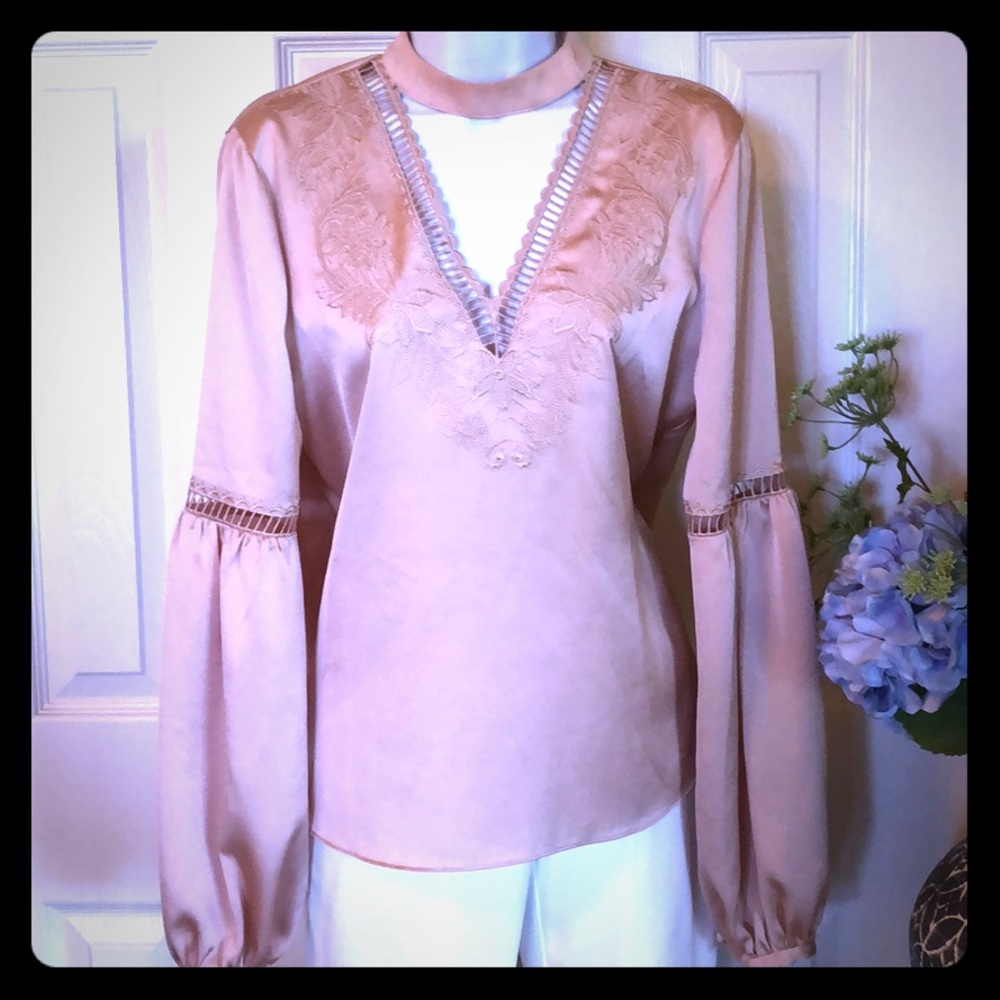 Elegant mauve blouse by laundry LA
